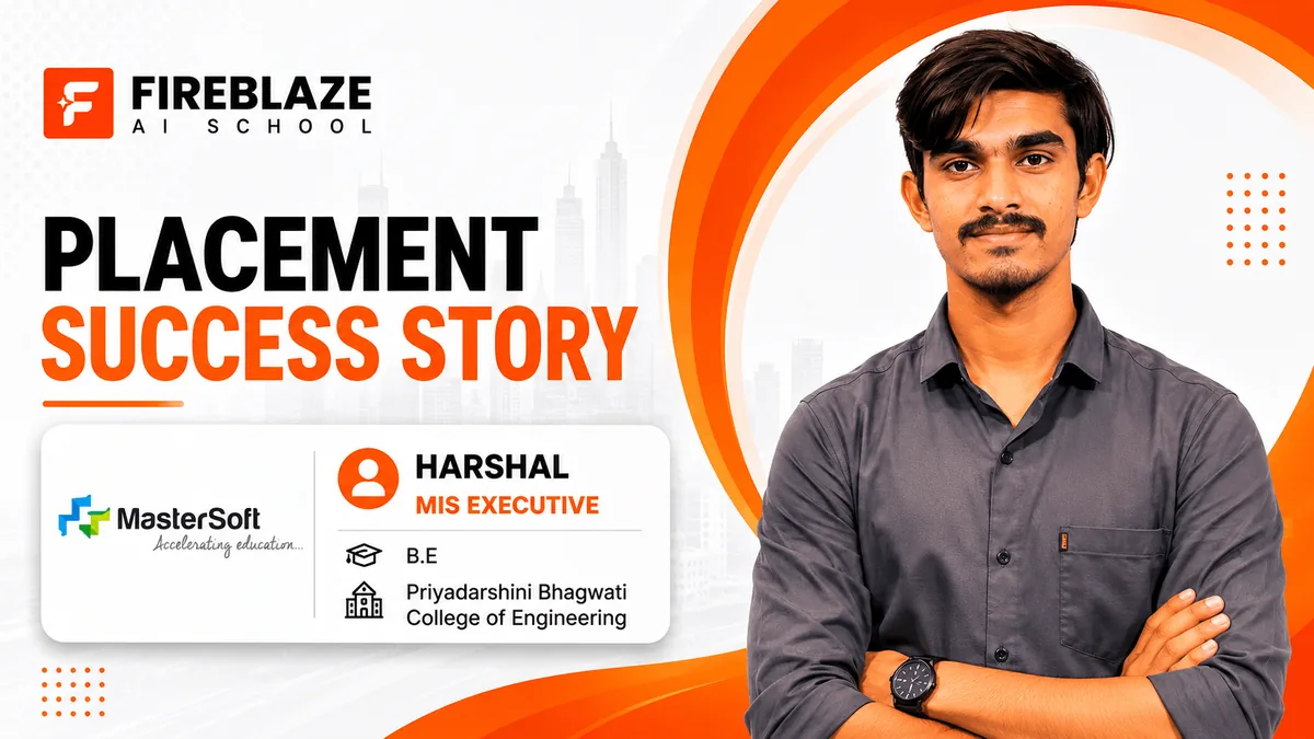 Harshal Placed as MIS Executive at MasterSoft | Placement Success Story