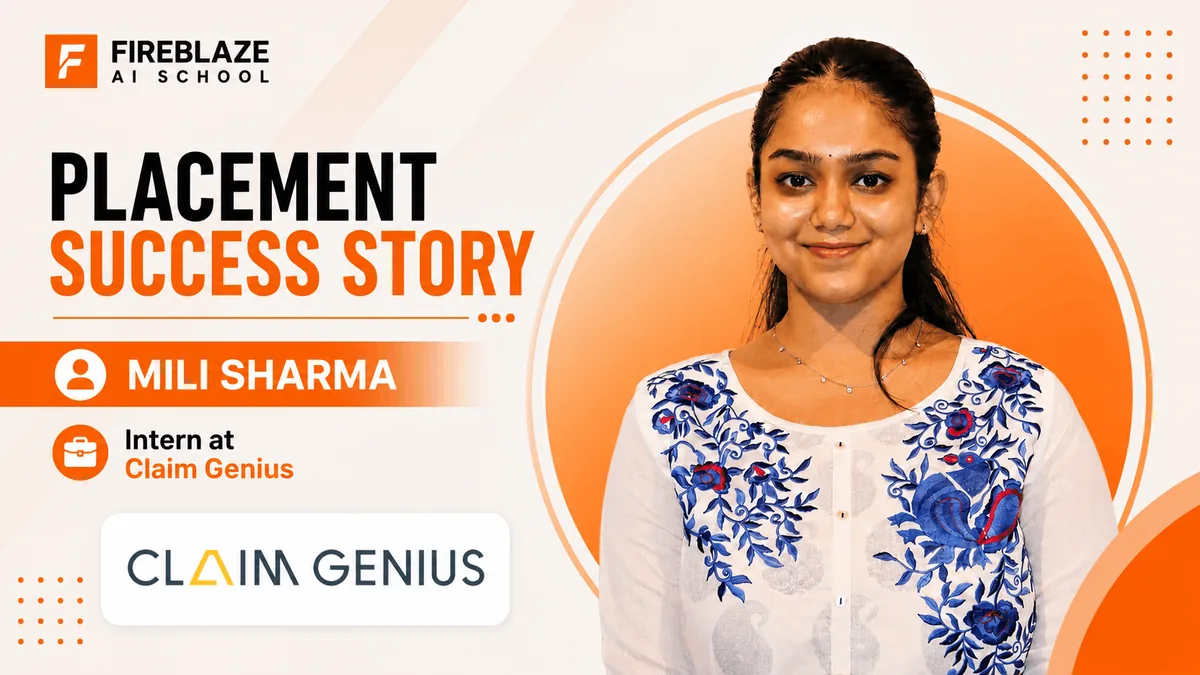 Mili Sharma's AI Career Success Story: Placed as AI Intern at Claim Genius