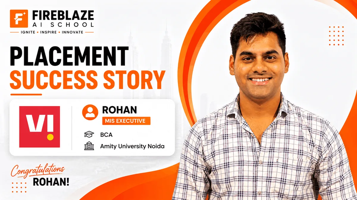 How Rohan Became an MIS Executive at VI After Learning Excel, SQL & Power BI