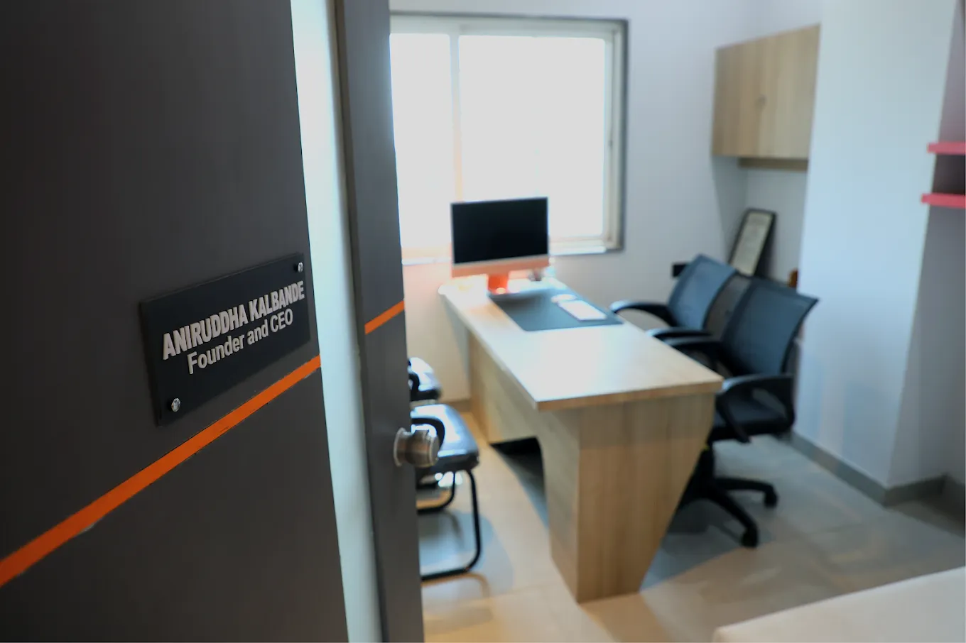 Founder's office at Fireblaze AI School's Mate Square center